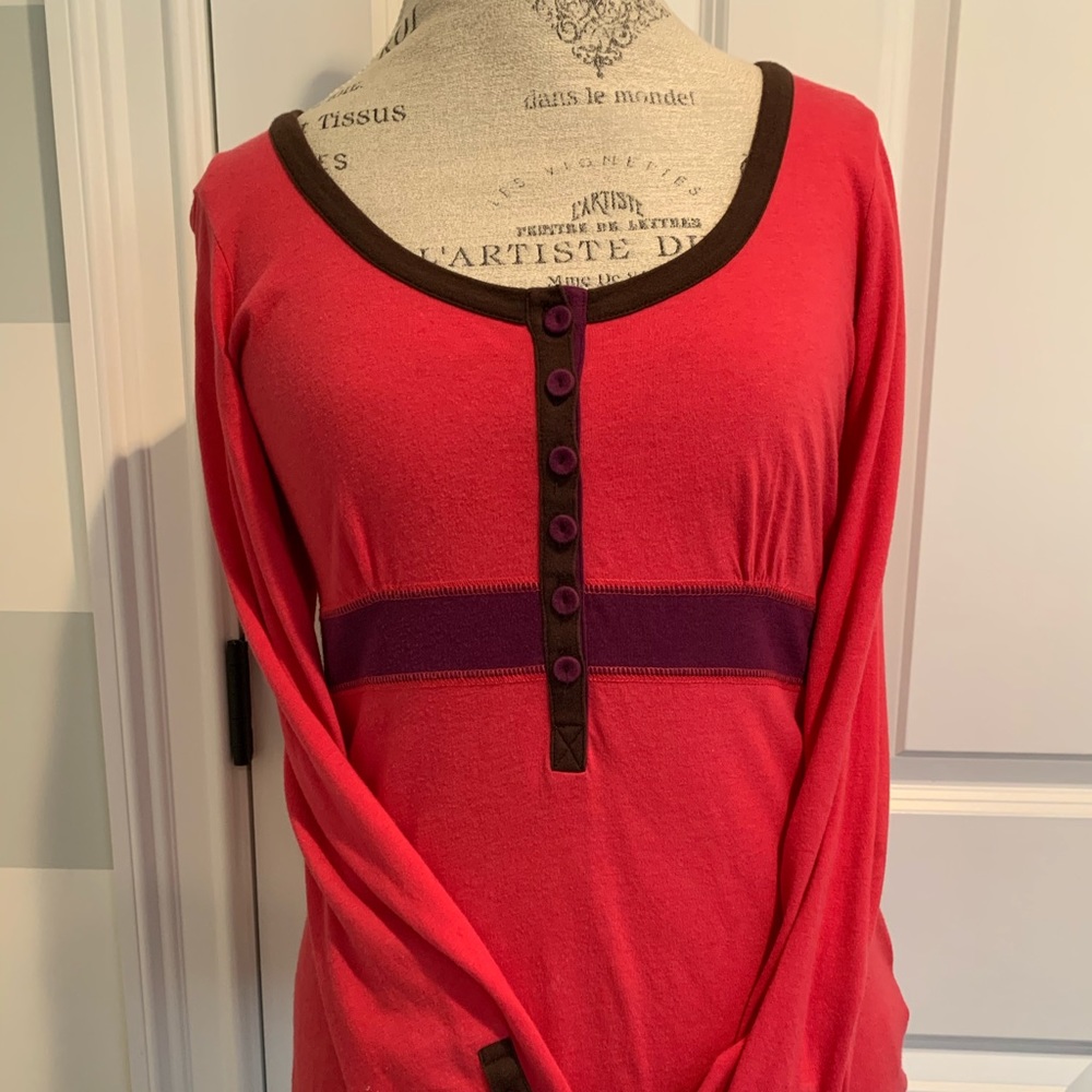 Boden long sleeve color block blouse